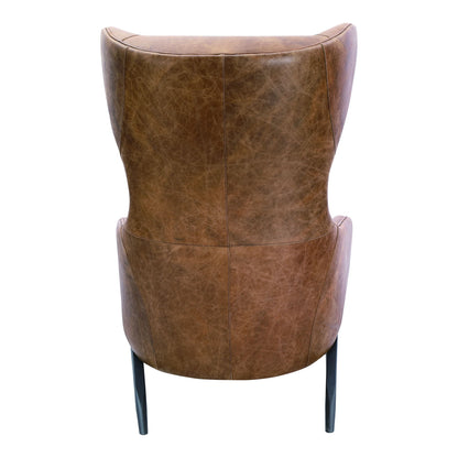 Amos - Leather Accent Chair - Brown