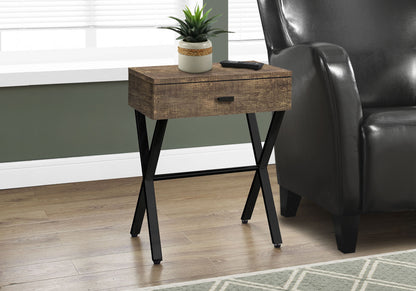 Accent Side X Table, Storage Drawer, Contemporary & Modern