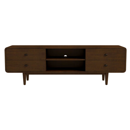 Alexa - Mid-Century Modern Style TV Stand - Dark Brown / Wood