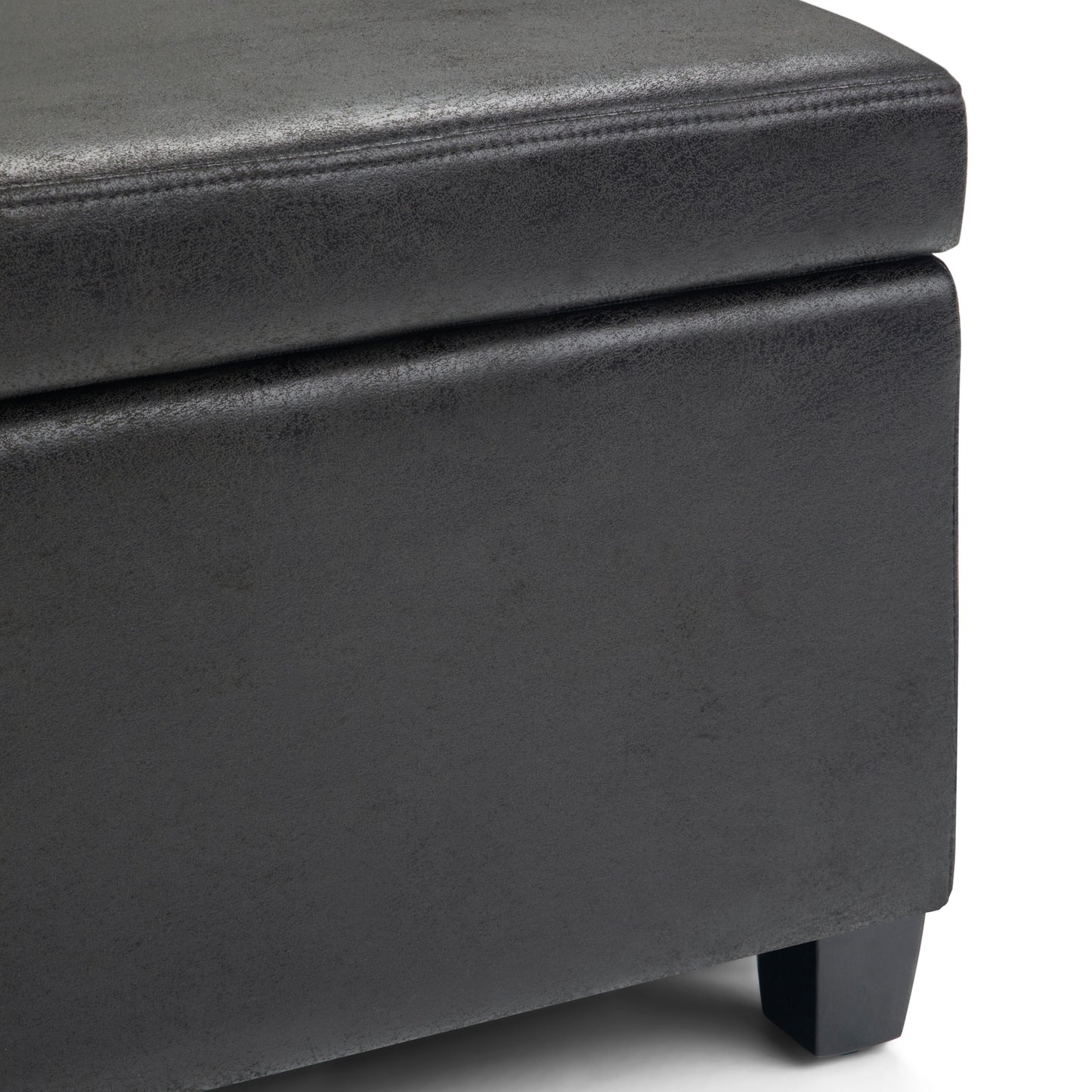 Avalon - Storage Ottoman Bench - Distressed Black