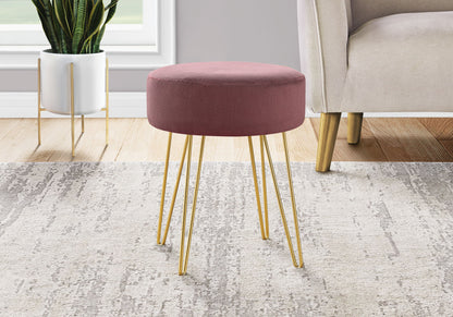 Ottoman, Pouf, Footrest, Foot Stool, Round Gold Metal Legs, Contemporary, Modern