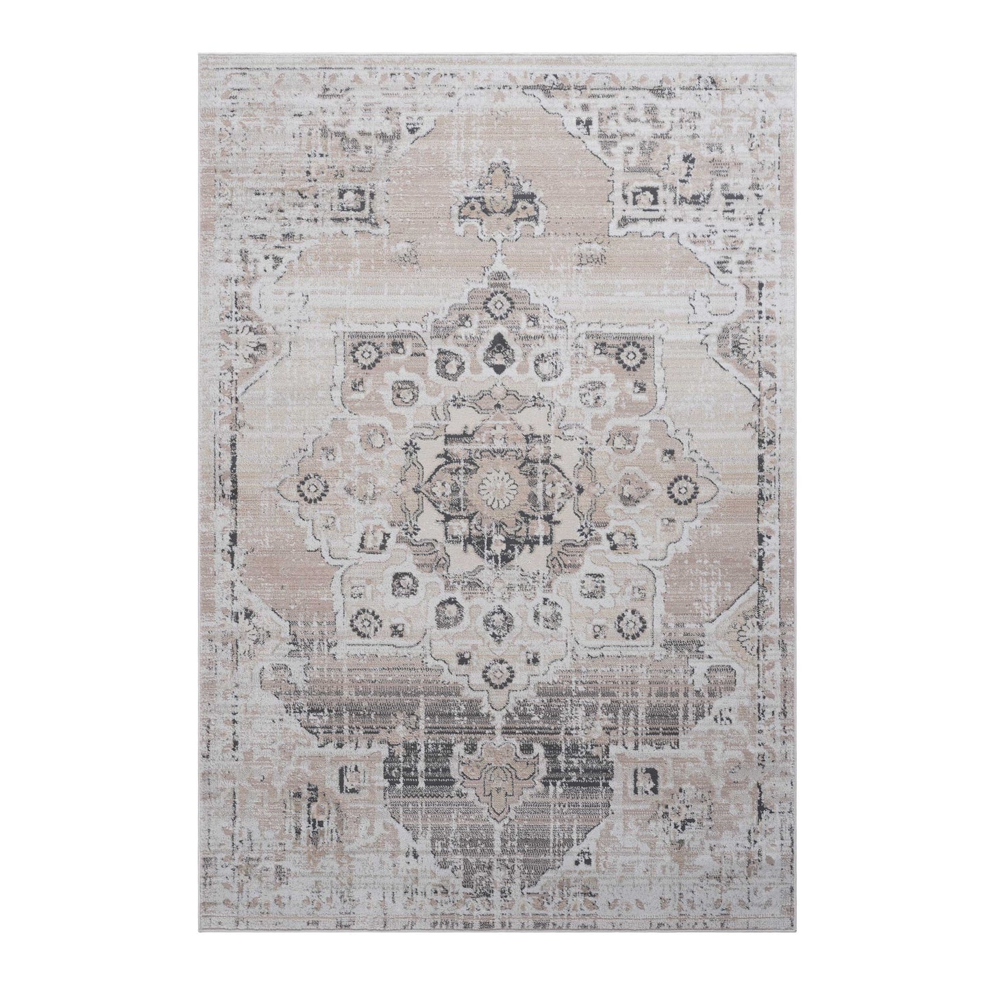 Payas - 2' x 3' Medallion Non-Shedding Stylish And Stain Resistant Area Rug - Cream / Beige